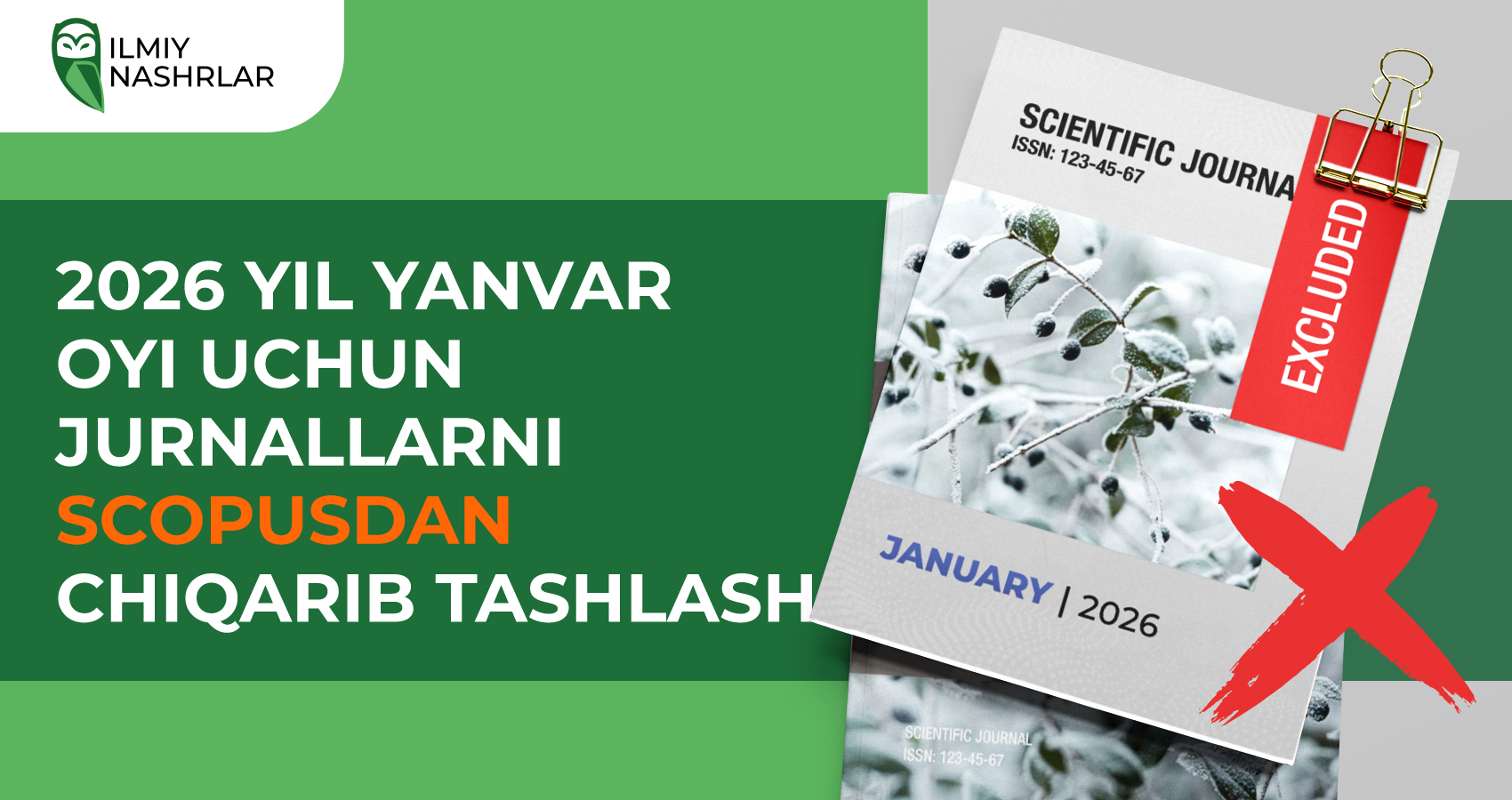 2026 yil yanvar oyi uchun jurnallarni Scopusdan chiqarib tashlash